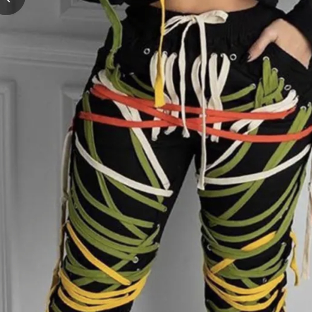 Fall laced up pants